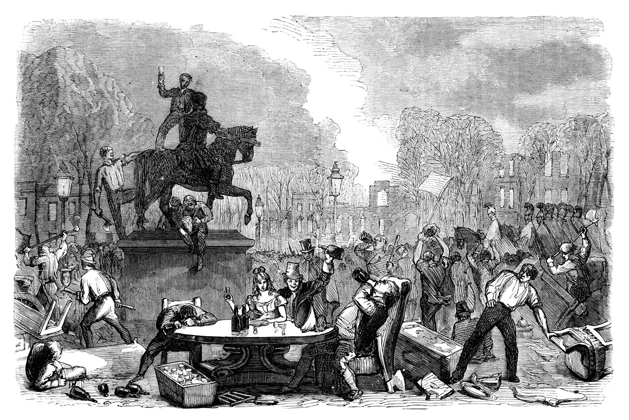 Rivolte di riforma in Queens Square, Bristol, 1831 c1895 da Unbekannt