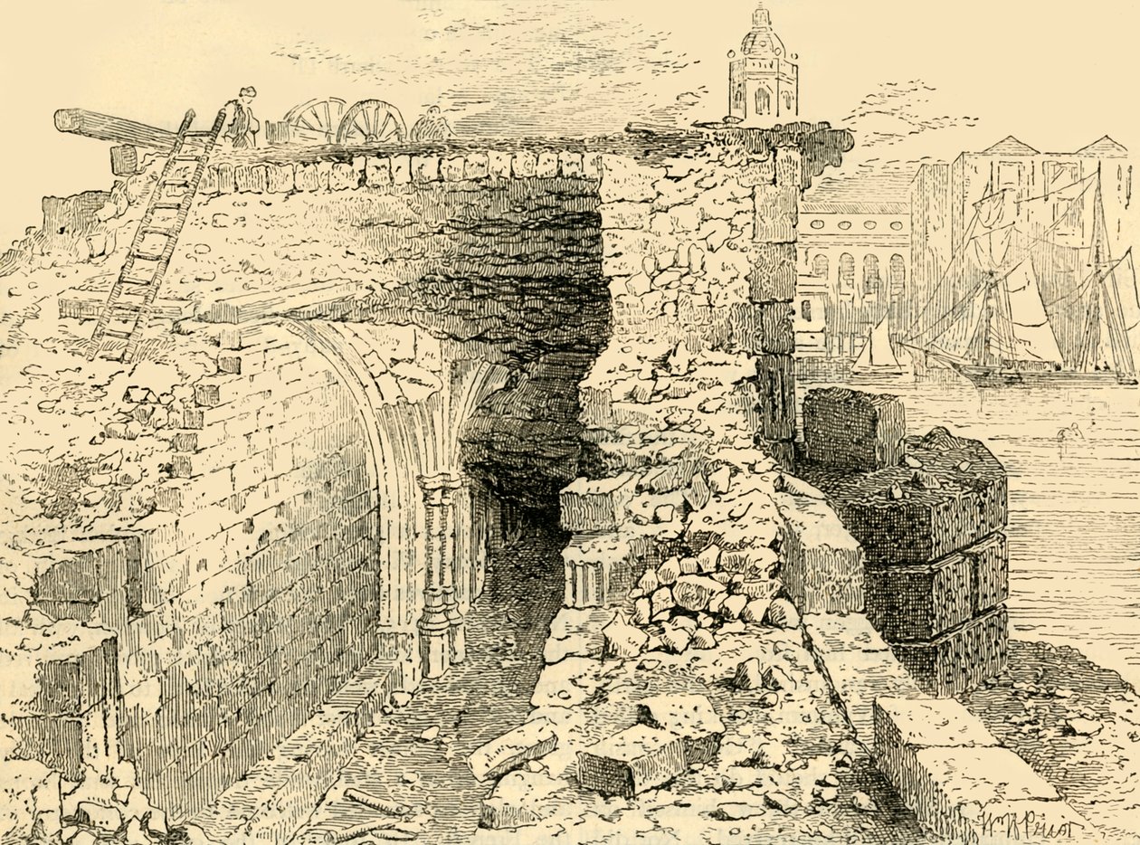 Resti della Cappella di San Tommaso, Vecchio Ponte di Londra, c1872 da Unbekannt