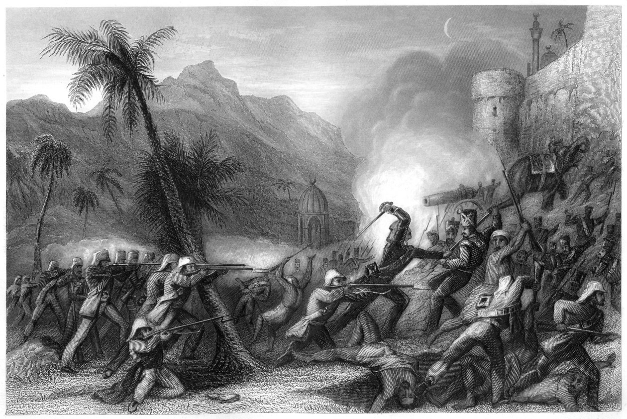 Respingendo una sortita prima di Delhi, 1857, c1860 da Unbekannt