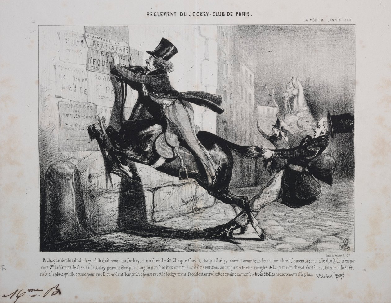 Regolamento del Jockey Club di Parigi: Ogni membro del Jockey Club deve avere un Jockey..., 1800s da Unbekannt