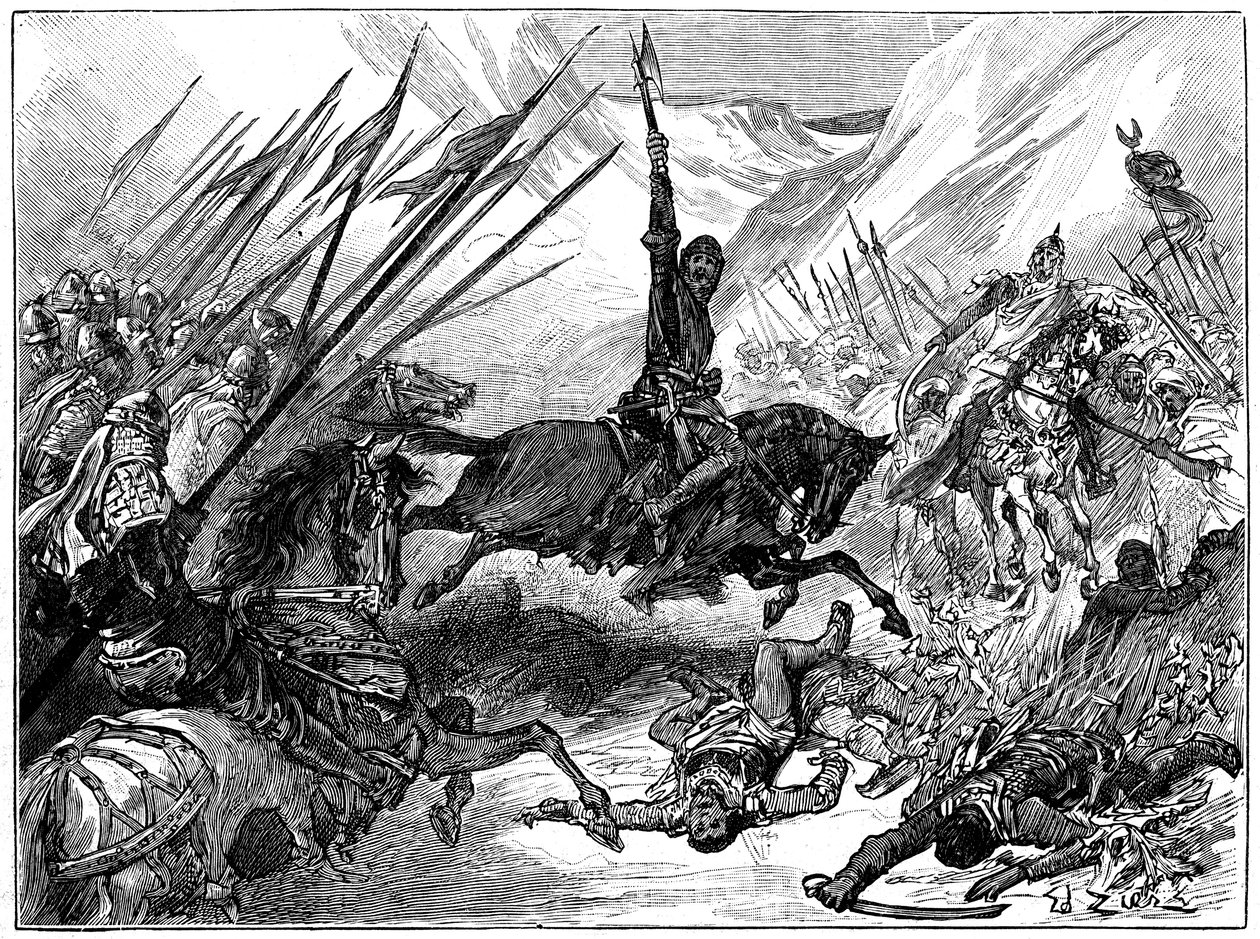 Riccardo I, Cuor di Leone alla battaglia di Arsuf, 1191, c1880 da Unbekannt