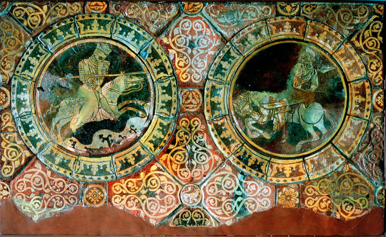 Riccardo Cuor di Leone e Saladino in combattimento a cavallo, 1191 XIII secolo da Unbekannt