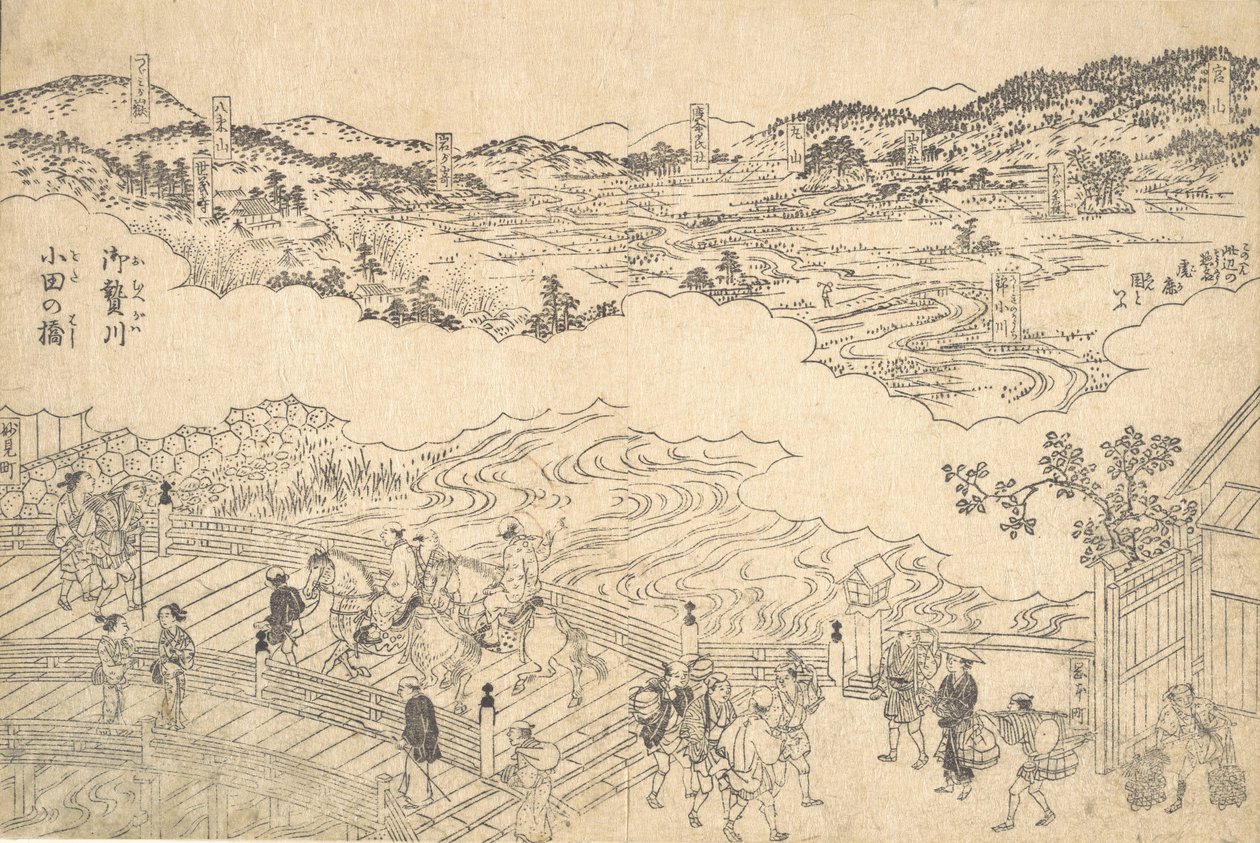 Fiume di Omue e ponte di Oda, 1700 da Unbekannt