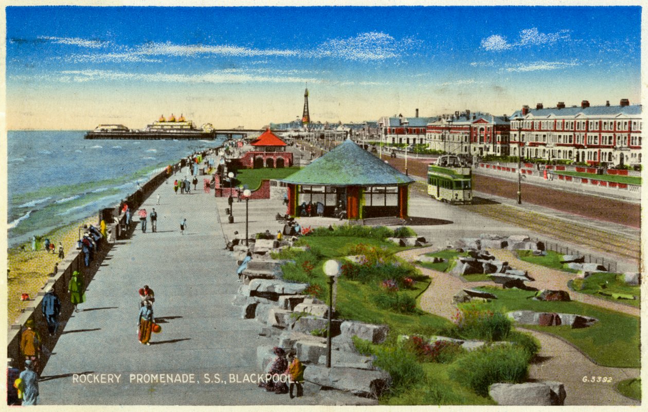 Passeggiata nella roccaglia, Blackpool, Lancashire, c1940 da Unbekannt