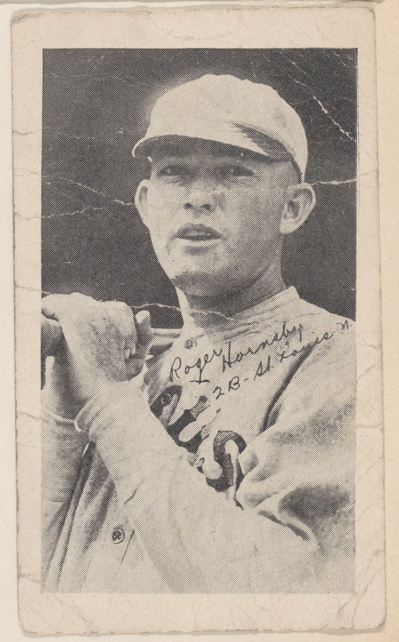 Rogers Hornsby, 2 B - St. Louis N., da Baseball strip cards W575-2, ca. 1921-22 da Unbekannt
