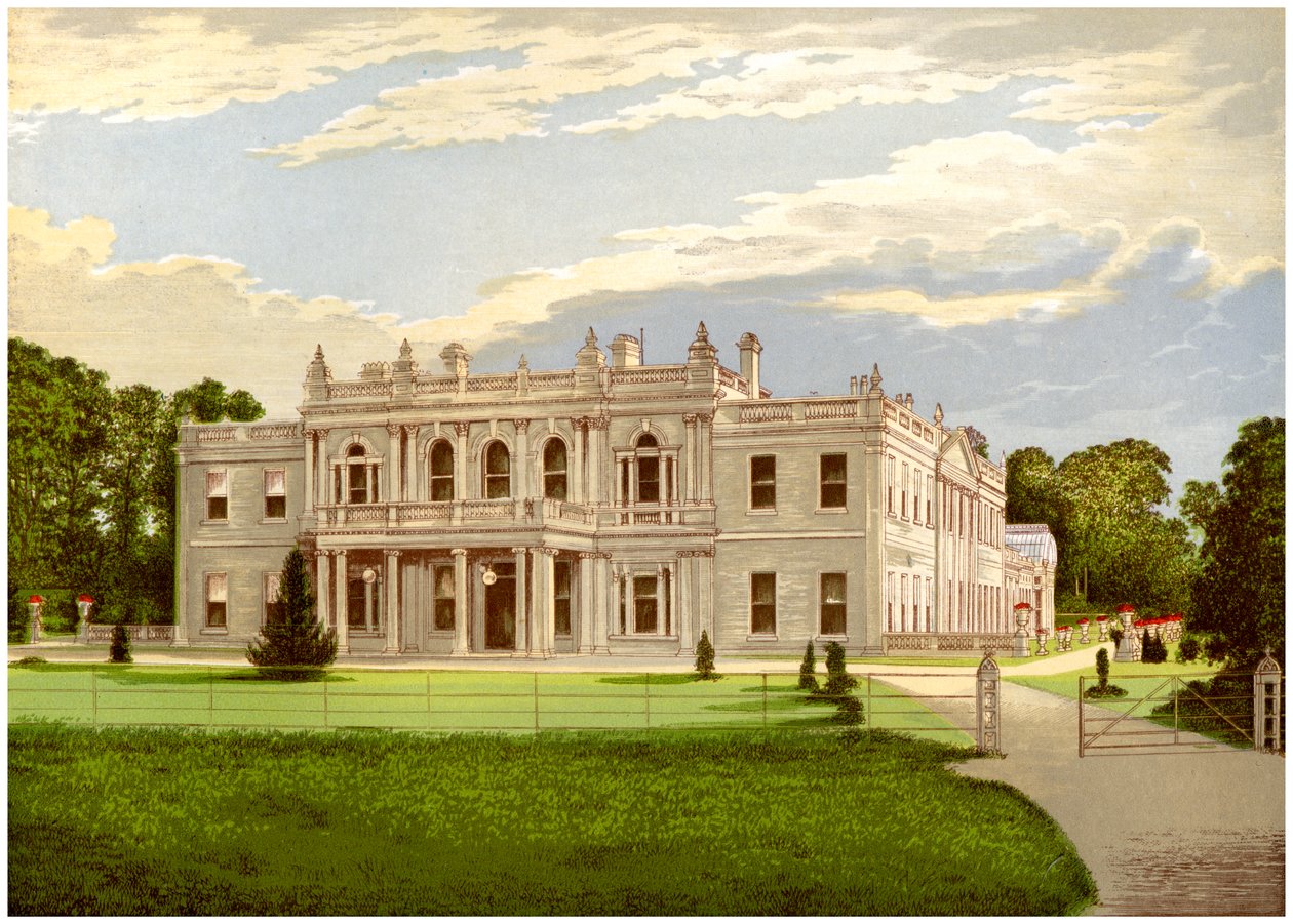 Rolleston Hall, Staffordshire, casa del Barone Mosley, c1880 da Unbekannt
