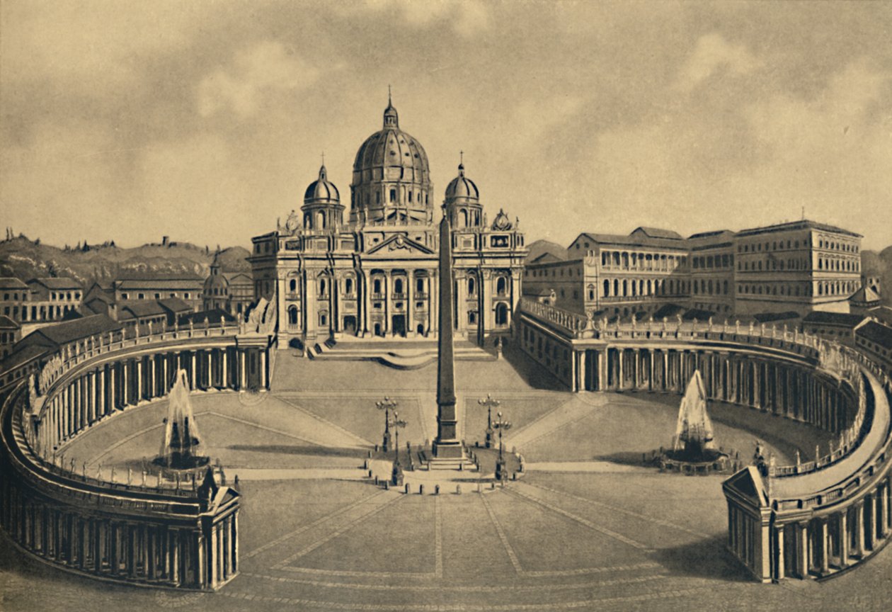 Roma - Basilica e Piazza di S. Pietro. Palazzo Vaticano, 1910 da Unbekannt