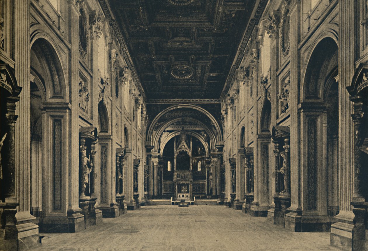 Roma - Navata principale della Basilica di San Giovanni in Laterano Borromini, arch. 1650, 1910 da Unbekannt