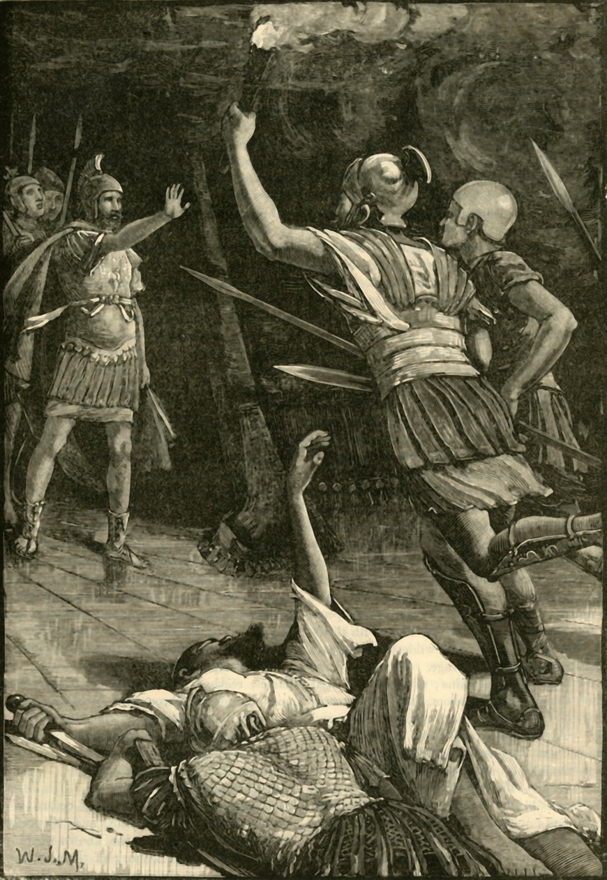 Soldati romani che incendiano il Tempio di Gerusalemme da Unbekannt