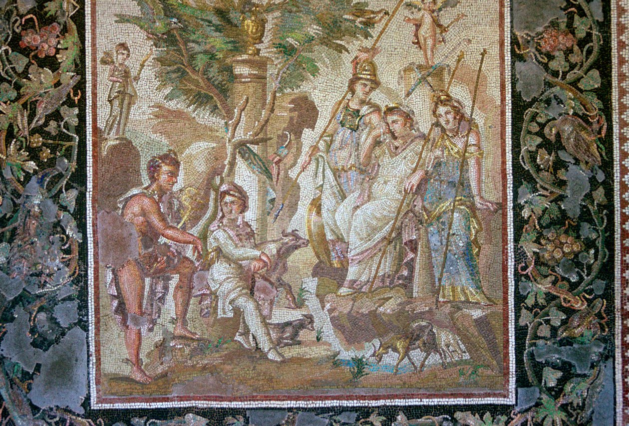 Mosaico romano del giudizio di Paride da Unbekannt