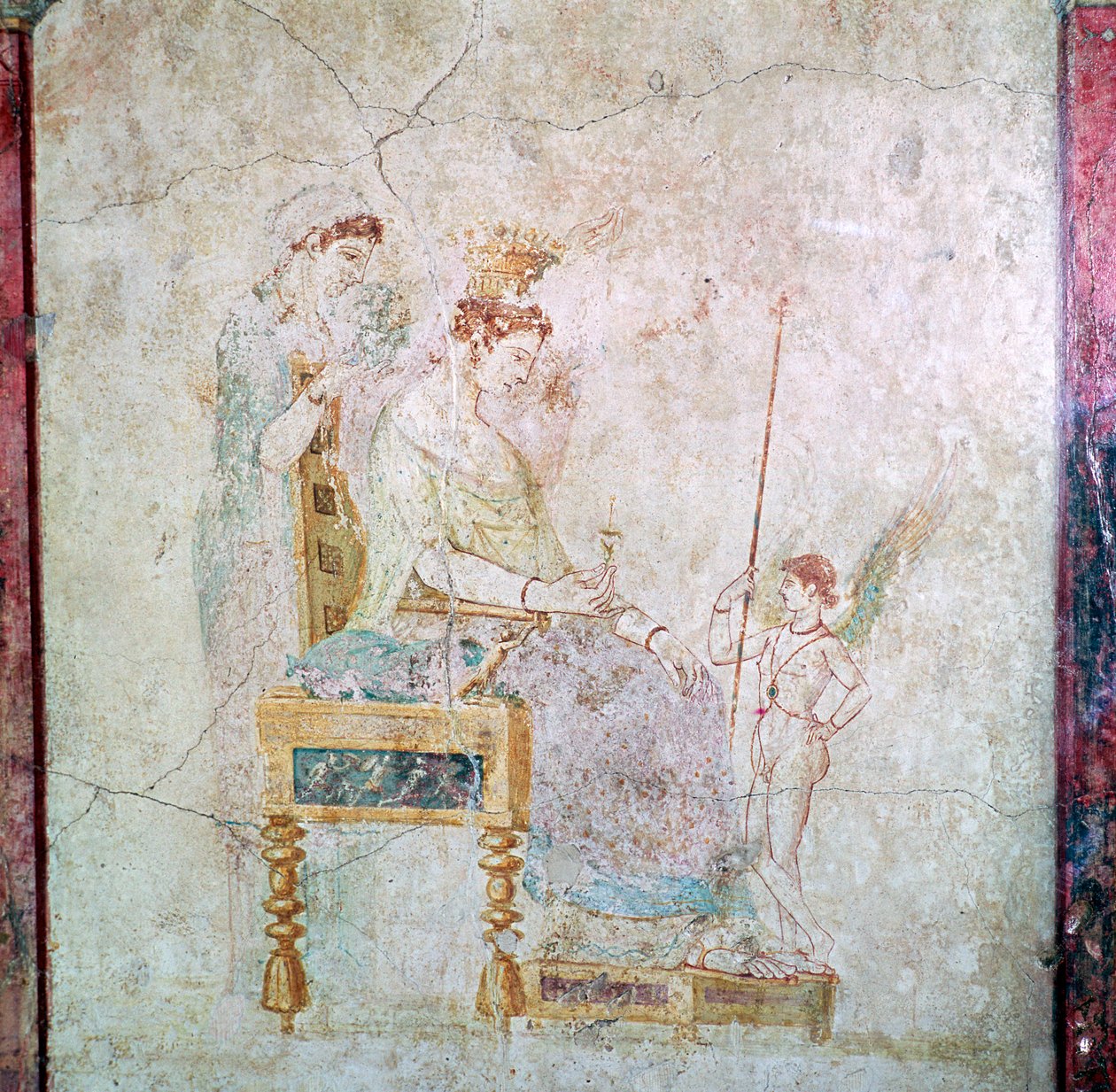 Affresco romano di Afrodite, Eros e una delle Grazie, I secolo da Unbekannt