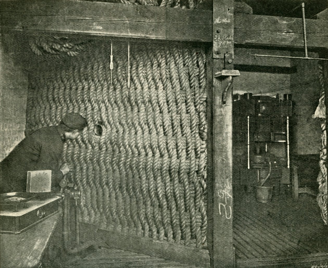 Schermo di corda usato per la protezione durante la pressatura del cotone esplosivo, 1901 da Unbekannt