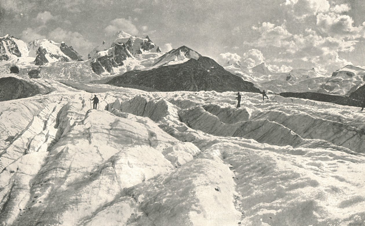 Ghiacciaio Roseg vicino a Pontresina, Engadina, Svizzera, 1895 da Unbekannt