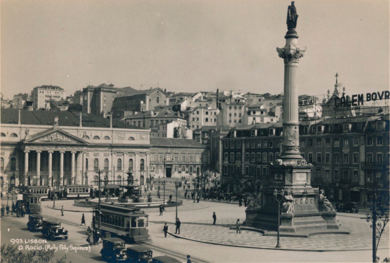 Piazza Rossio, Lisbona, Portogallo, 1936 da Unbekannt