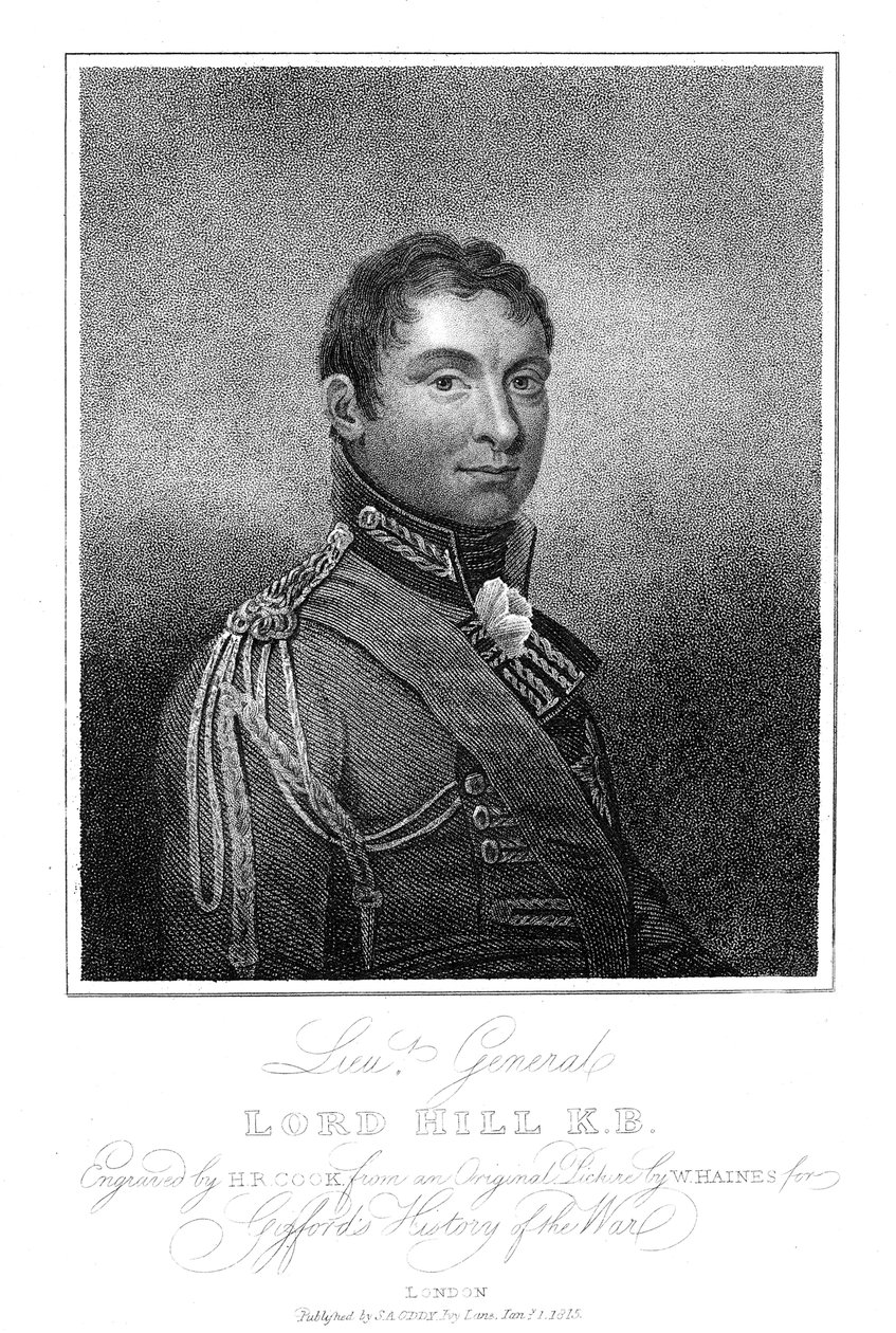 Rowland Hill, 1° Visconte Hill, soldato inglese, 1815 da Unbekannt