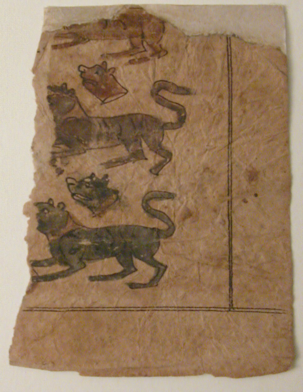 File di Animali Alternati con Teste Tagliate, Folio da un Manoscritto, 11°-12° secolo da Unbekannt