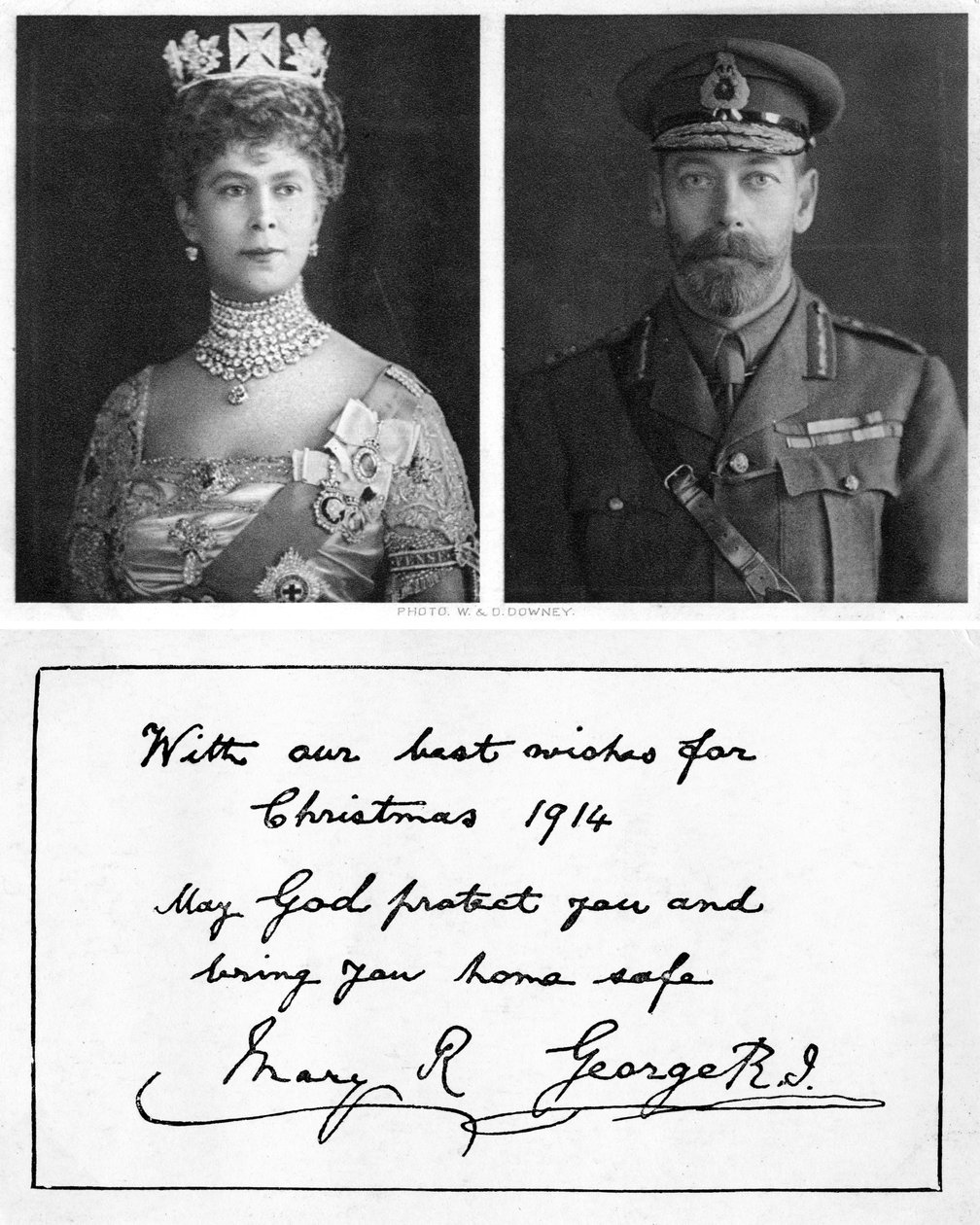 Biglietto di auguri natalizi reale alle truppe britanniche, 1914 da Unbekannt