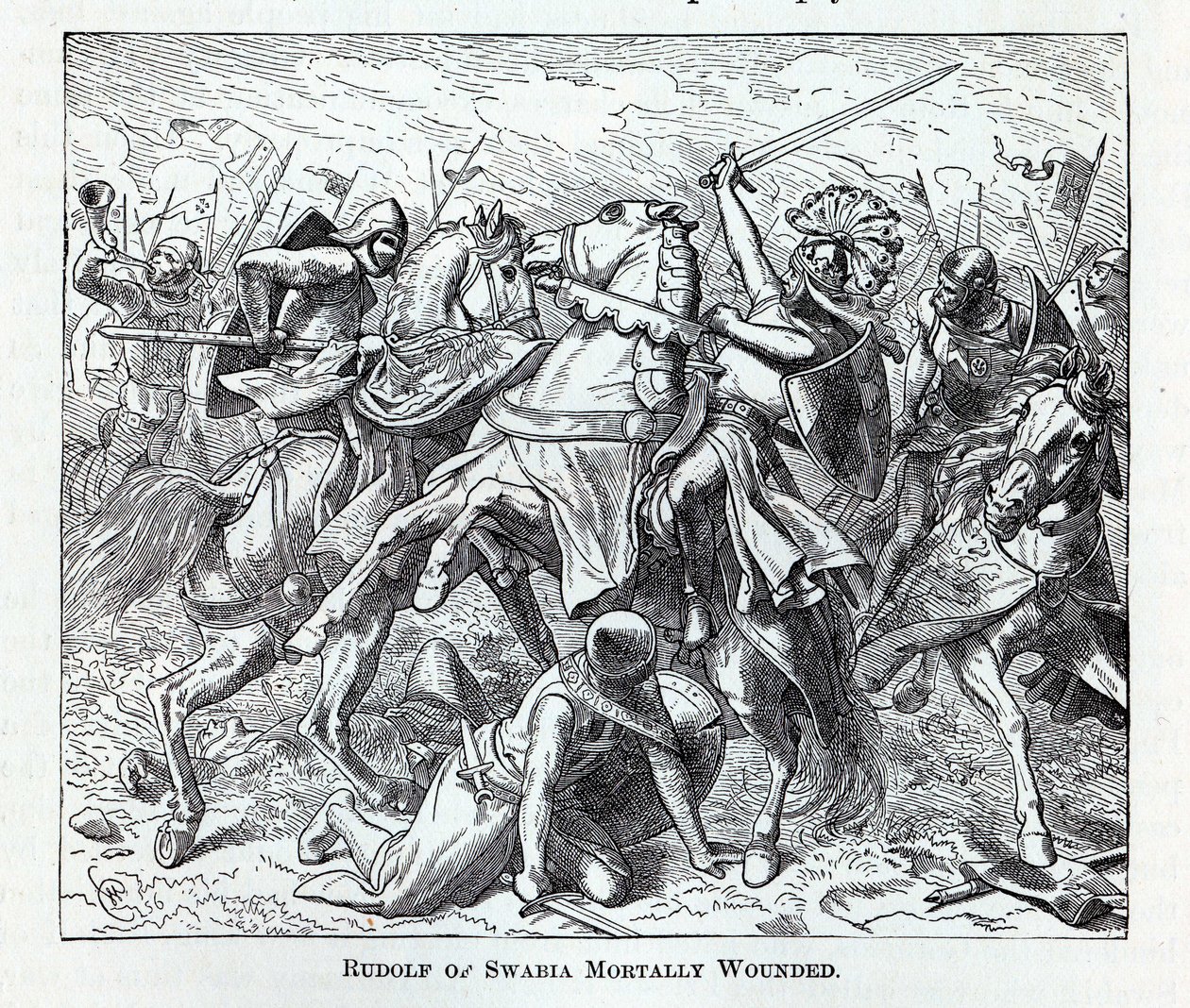 Rodolfo di Svevia mortalmente ferito, 1882 da Unbekannt