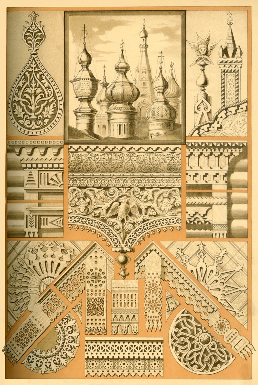 Ornamento architettonico russo e intaglio del legno, 1898 da Unbekannt