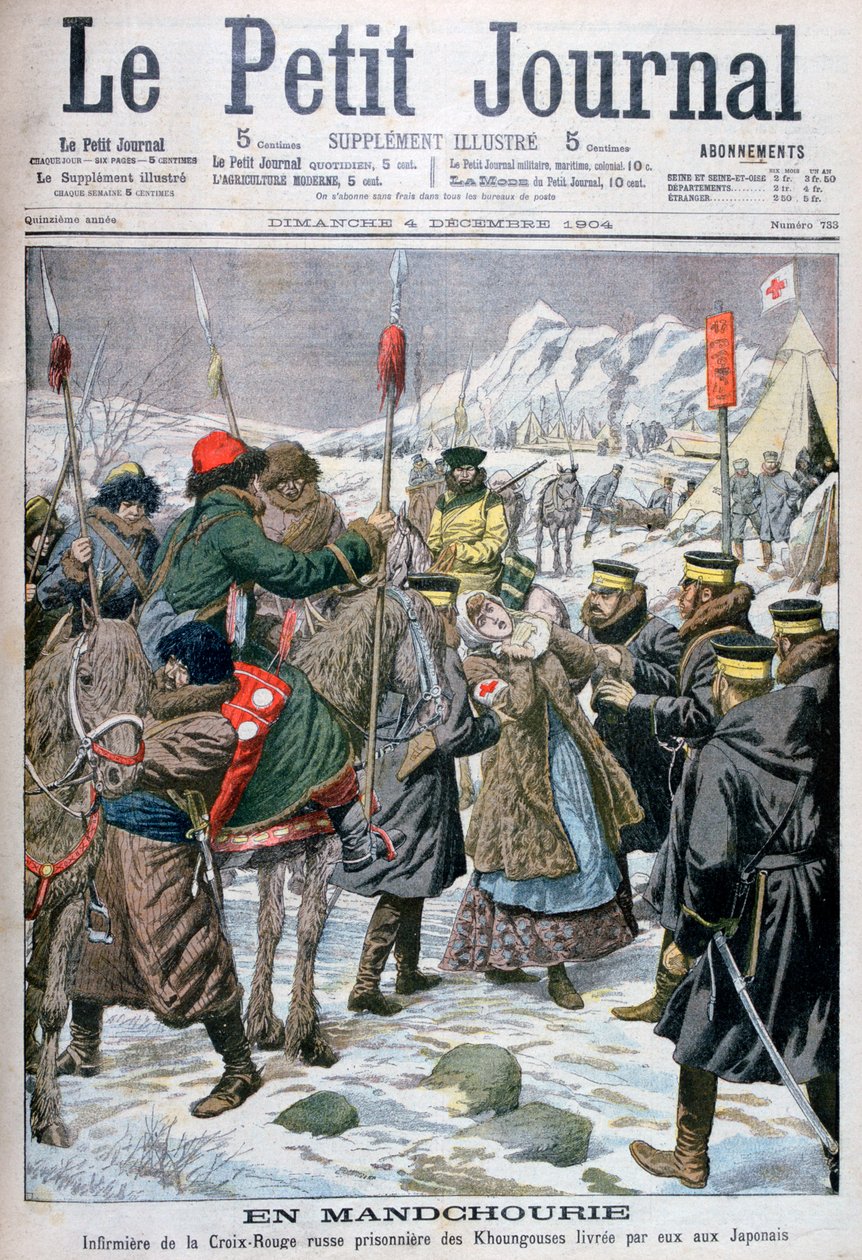 Infermiera russa fatta prigioniera dai Manciù consegnata ai giapponesi, Manciuria, 1904 da Unbekannt