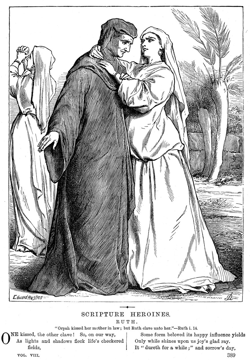 Ruth che abbraccia sua suocera, 1873 da Unbekannt