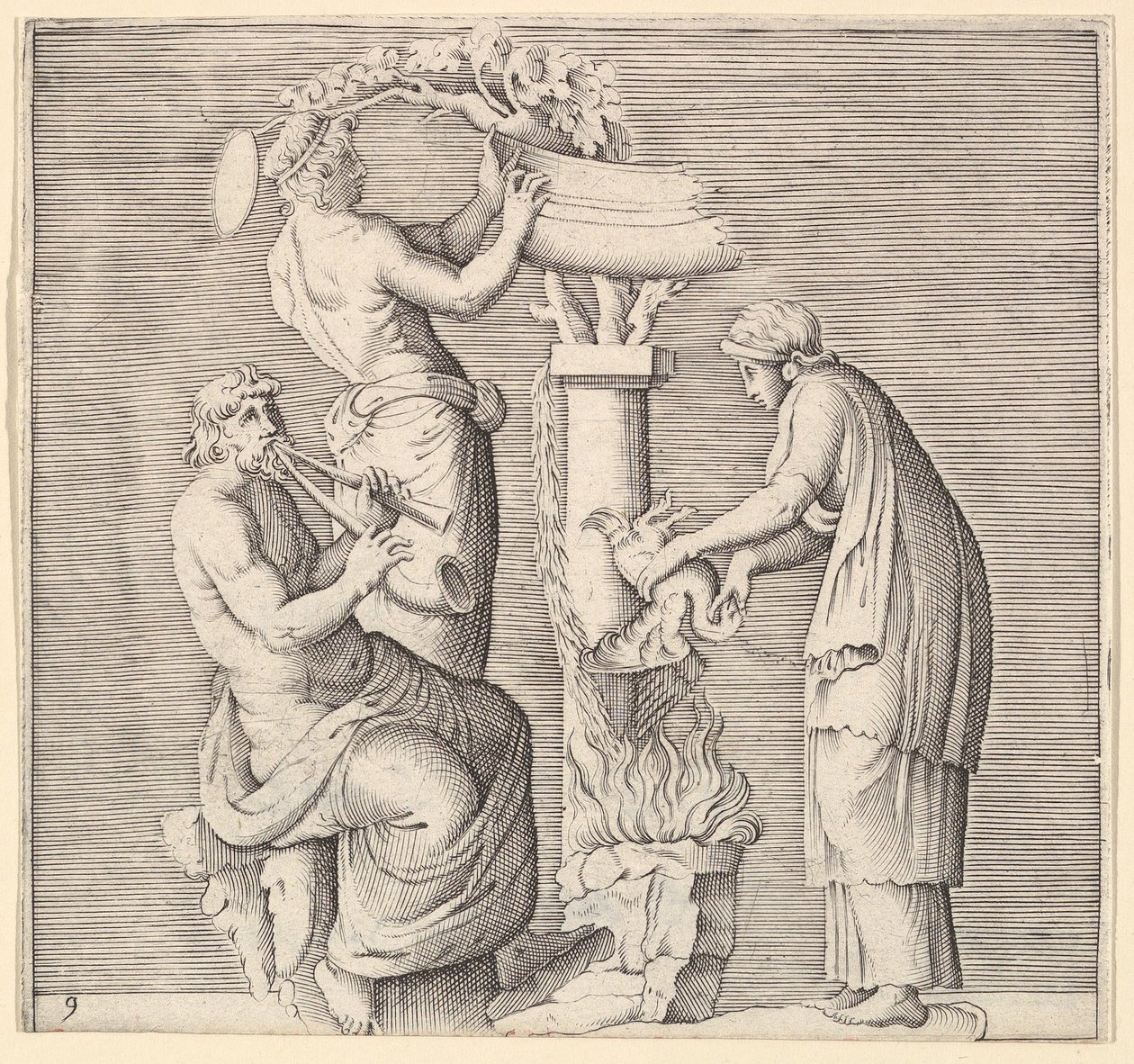 Sacrificio di un cigno, pubblicato ca. 1599-1622 da Unbekannt