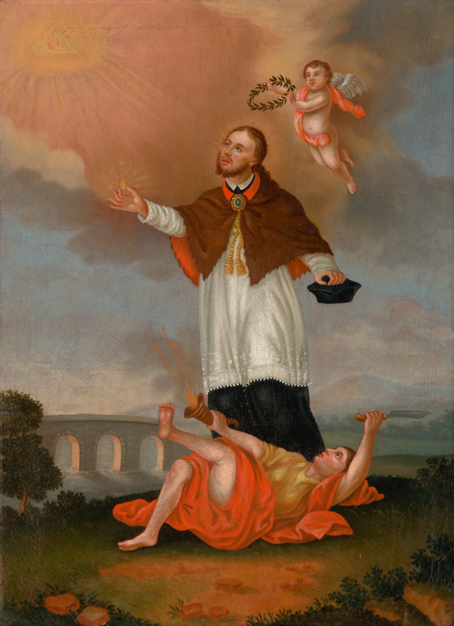 San Giovanni Nepomuceno glorificato dagli angeli da Unbekannt
