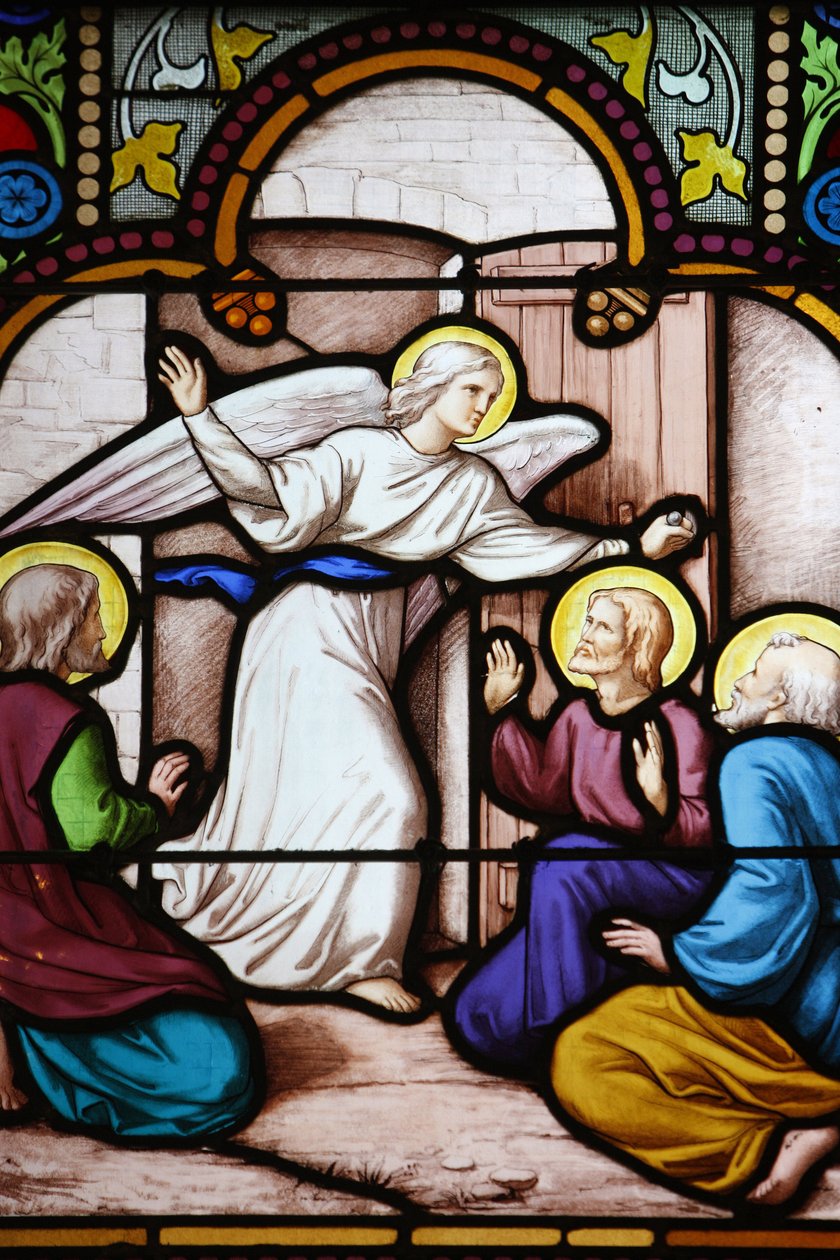 Cattedrale di Saint-Corentin, Quimper vetrata: apparizione a San Pietro, Quimper, Francia da Unbekannt