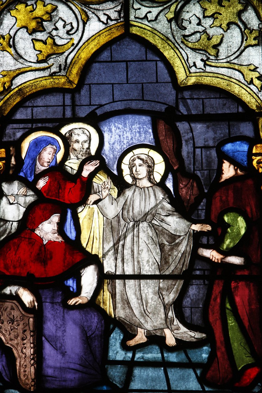 Cattedrale di Saint-Corentin, Quimper vetrata: Gesù e i dottori della legge, Quimper, Francia da Unbekannt