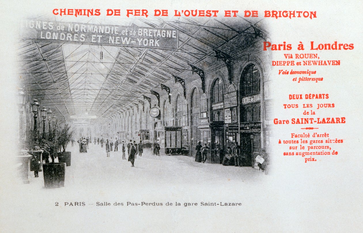 Stazione Saint-Lazare, Parigi, c1900 da Unbekannt