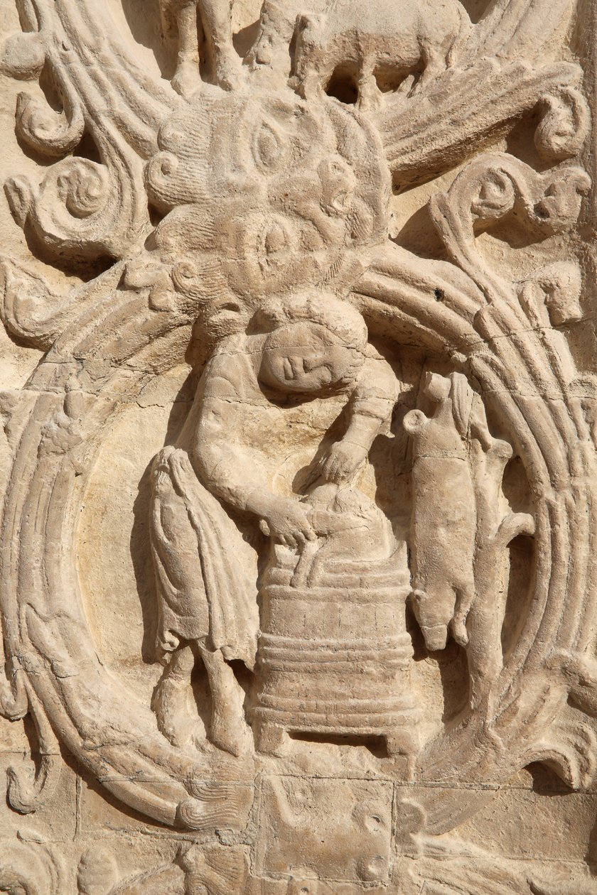 Basilica di Saint Denis. Portale centrale. Calendario agricolo da Unbekannt