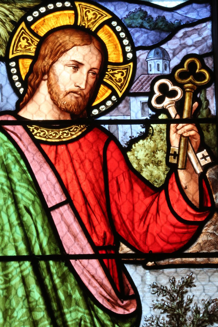 Chiesa di Saint Fargeau. Vetrata. Gesù da Unbekannt