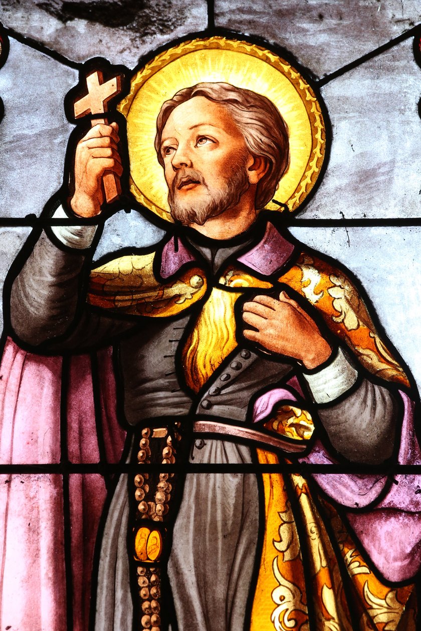 Chiesa di Saint Fargeau. Vetrata. Missionario cattolico romano San Francesco Saverio da Unbekannt