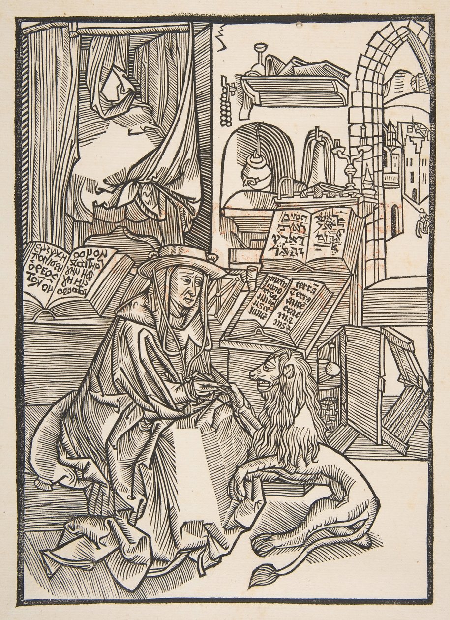 San Girolamo che estrae una spina dal piede del leone, copia di Lione 1508 da Unbekannt