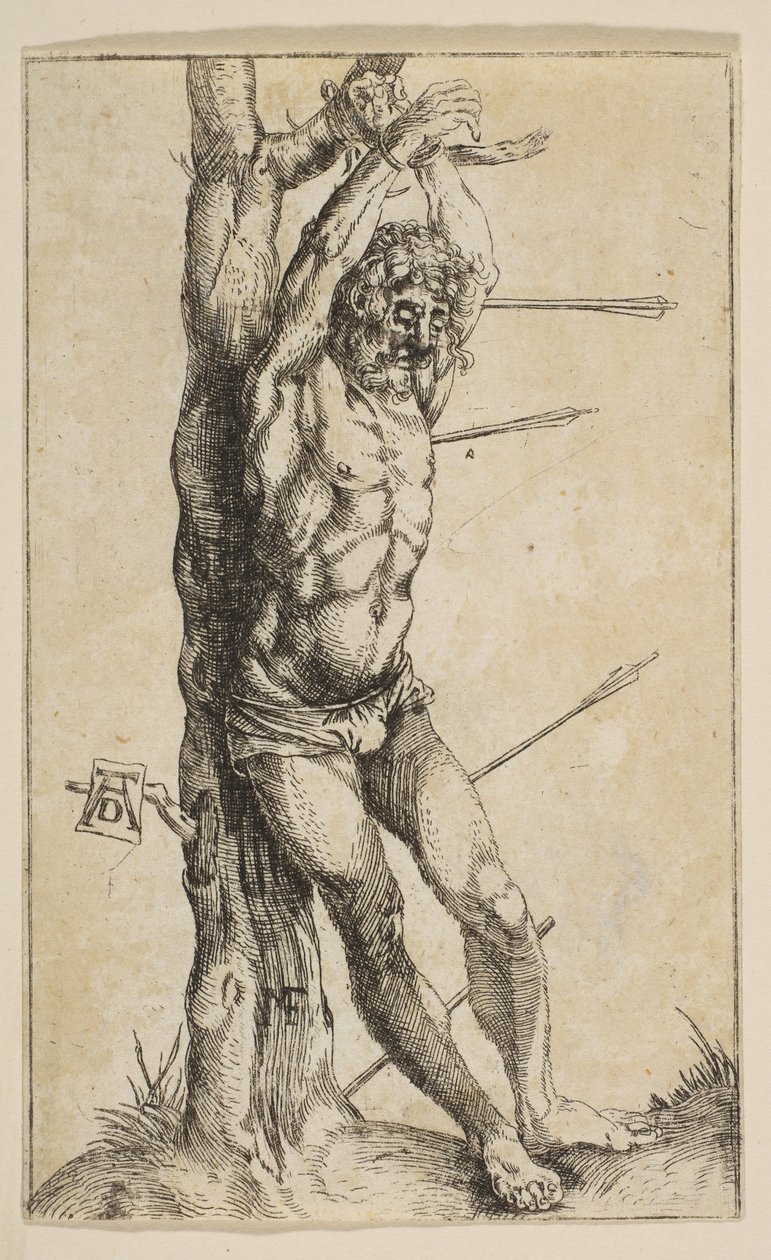 San Sebastiano legato a un albero (copia) da Unbekannt