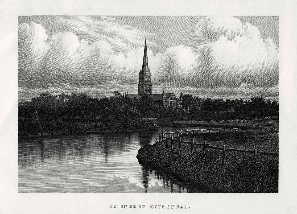 Cattedrale di Salisbury, Wiltshire, Inghilterra, 19° secolo da Unbekannt