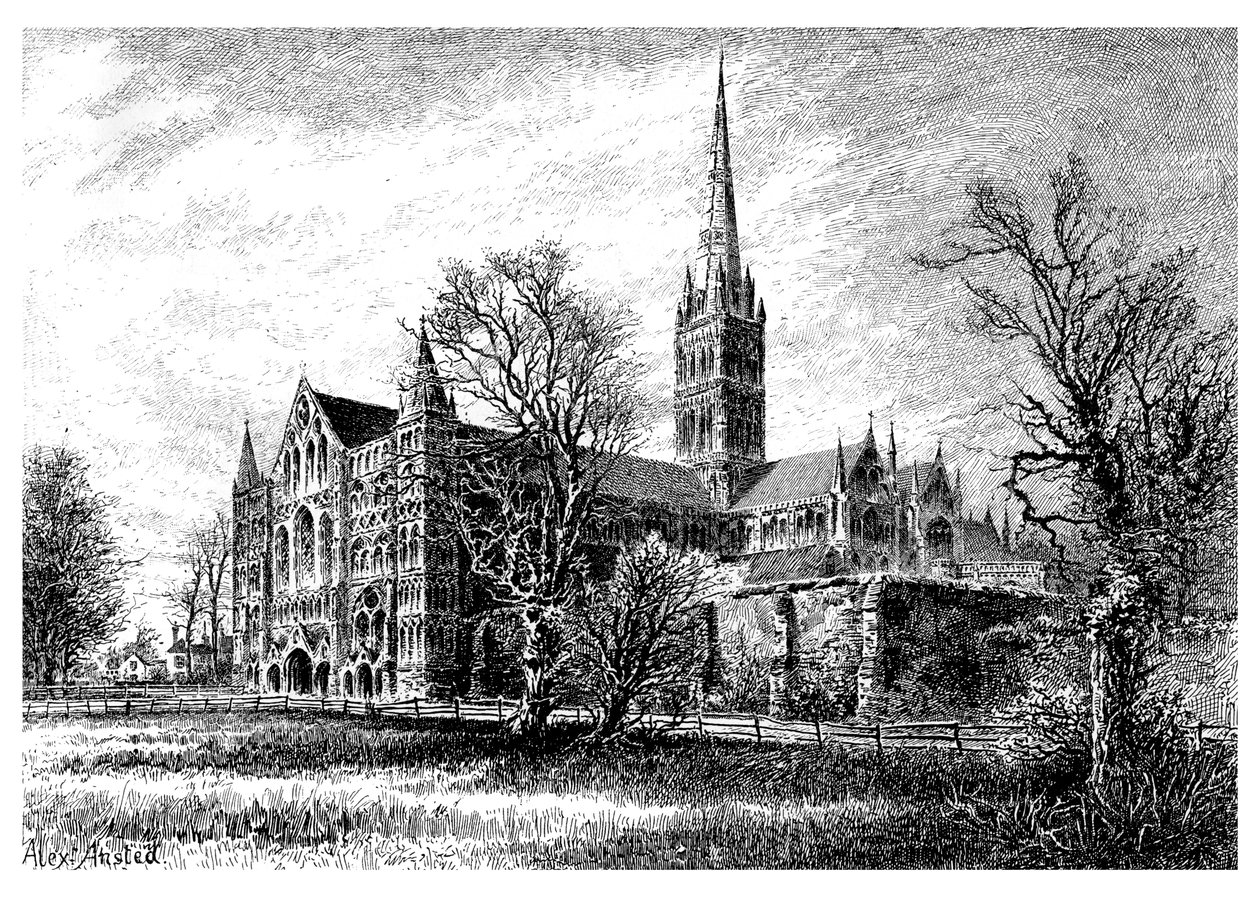 Cattedrale di Salisbury, dal sud-ovest da Unbekannt
