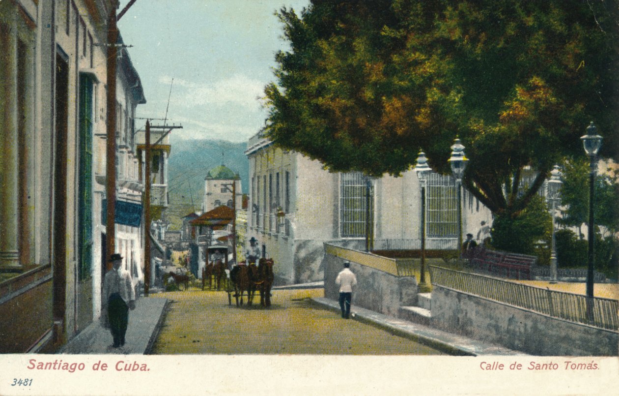Santiago de Cuba - Calle de Santo Tomas, c1910 da Unbekannt