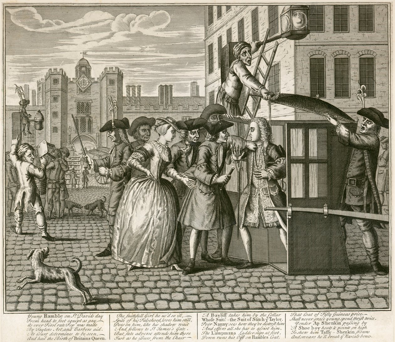 Stampa satirica che raffigura il Palazzo di St James, Londra da Unbekannt