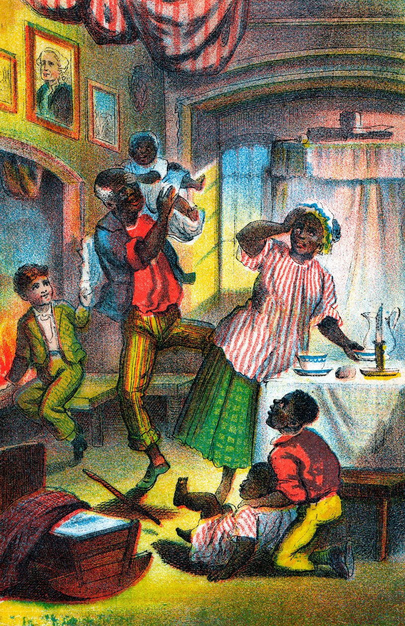Scena da La capanna dello zio Tom di Harriet Beecher Stowe, c1870 da Unbekannt