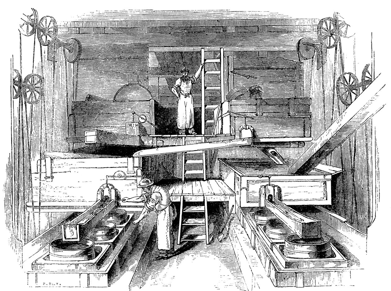 Scena in una fabbrica di ceramiche dello Staffordshire, c1851 da Unbekannt