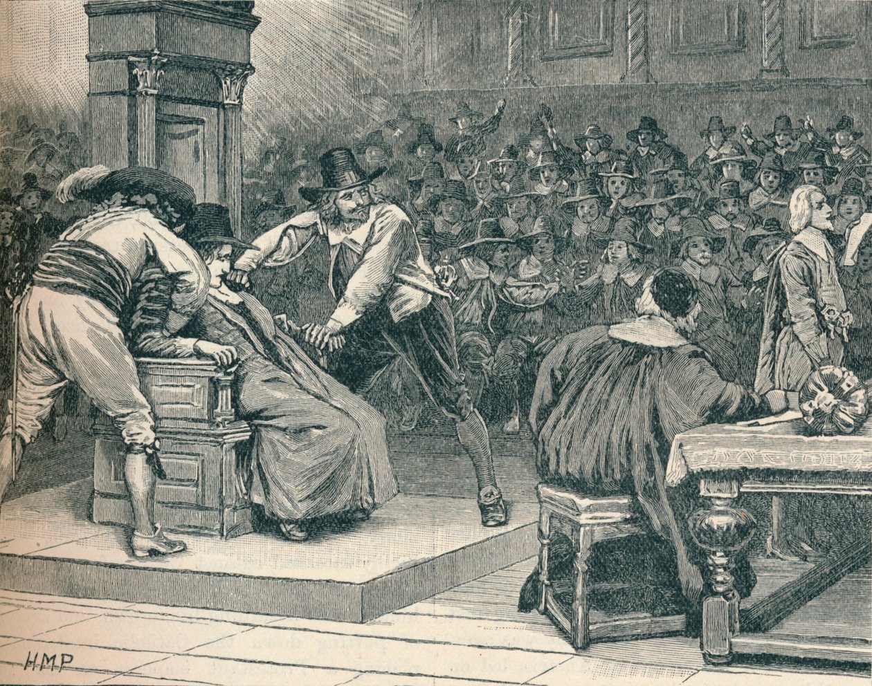 Scena nella Camera dei Comuni: il Presidente costretto, 1629 da Unbekannt