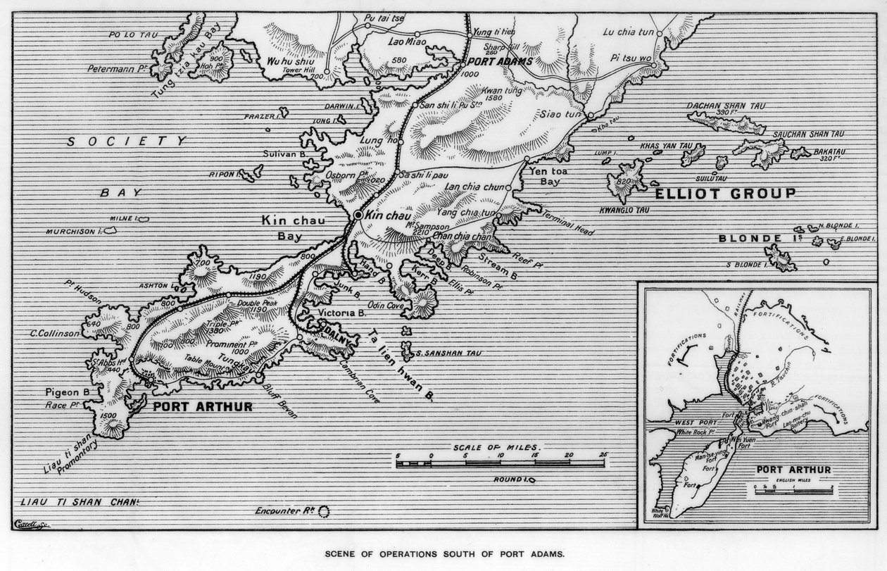 Scena delle operazioni a sud di Port Adams, Manciuria, Guerra russo-giapponese, 1905 da Unbekannt
