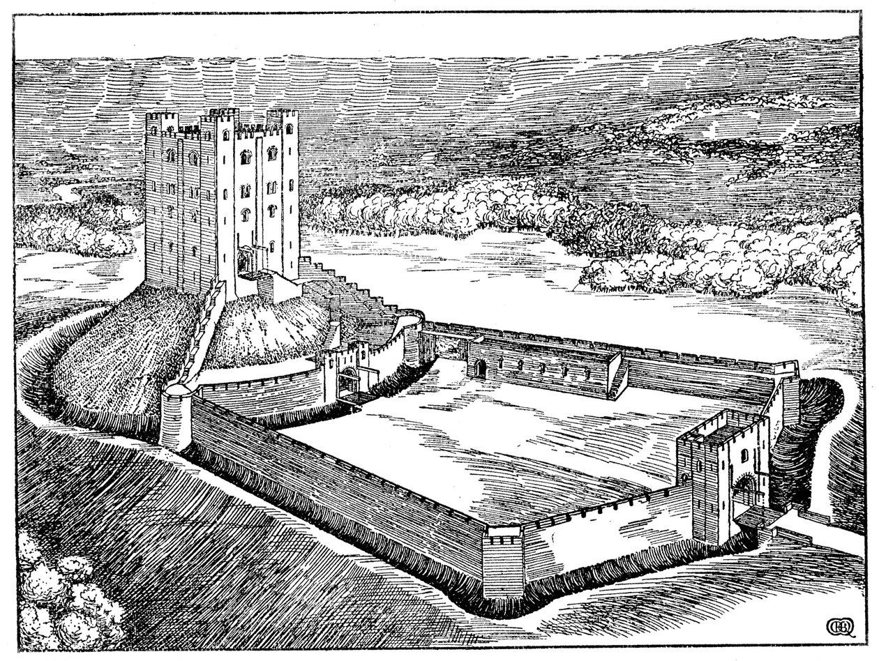Schema di un castello normanno basato su Castle Hedingham, Essex, Inghilterra da Unbekannt