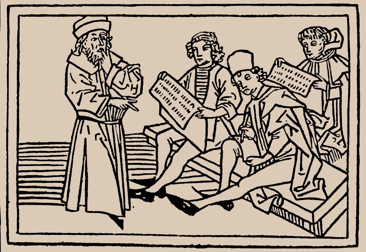 Lezioni scolastiche. Da Speculum Vitae Humanae di Rodericus Zamorensis, 1479 da Unbekannt