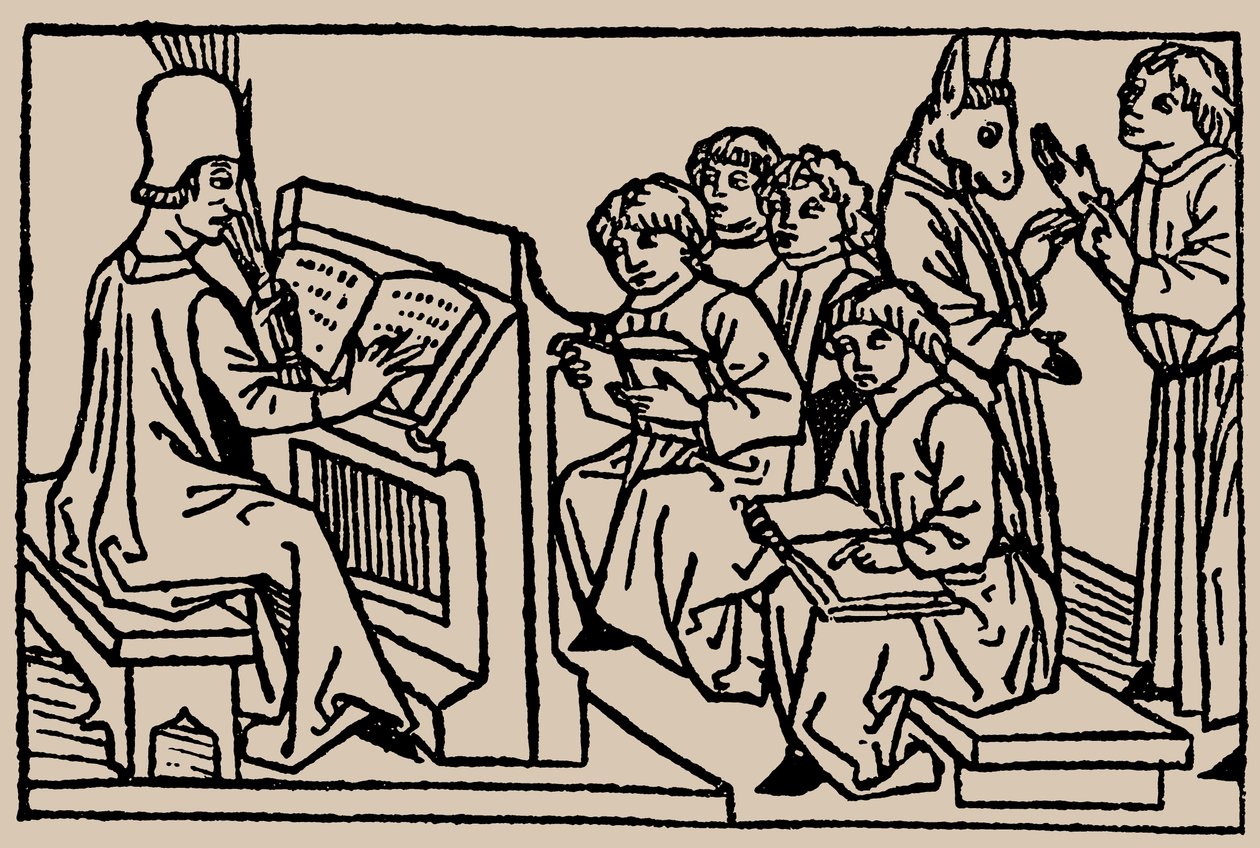 Lezioni scolastiche. Da Speculum Vitae Humanae di Rodericus Zamorensis, 1479 da Unbekannt