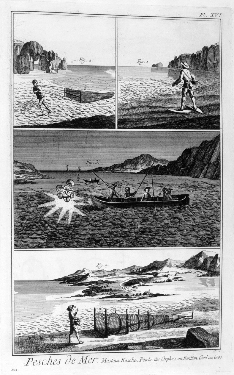 Pesca in mare, 1751-1777 da Unbekannt