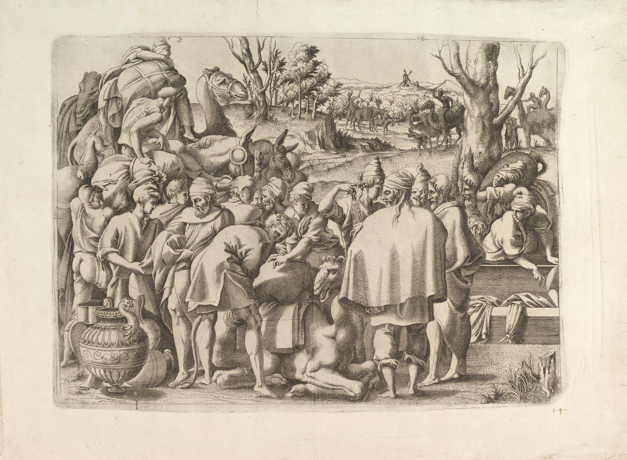 Ricerca tra i bagagli del fratello di Giuseppe, ca. 1545 da Unbekannt