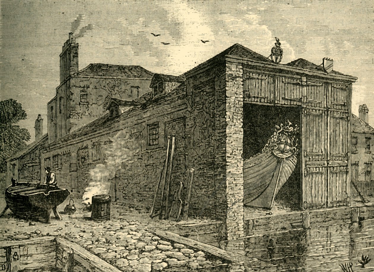 Cantiere Navale Searles nel 1830, c1878 da Unbekannt