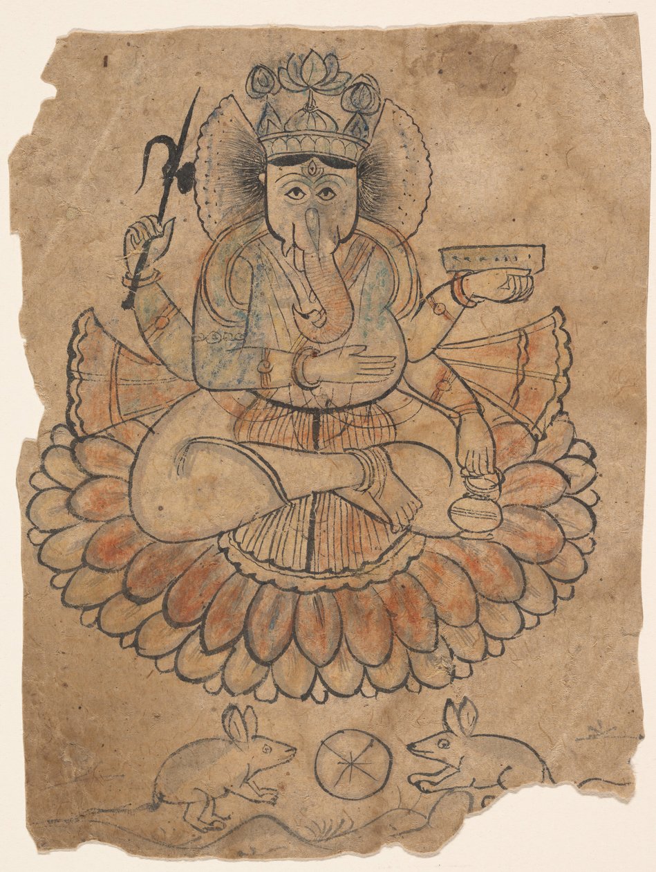 Ganesha Seduto a Quattro Braccia, ca. 1775 da Unbekannt
